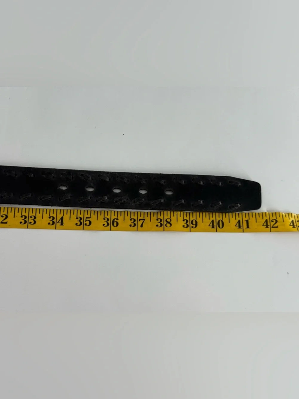 Levi’s Black Laced Leather Belt 36 - Picture 7 of 8